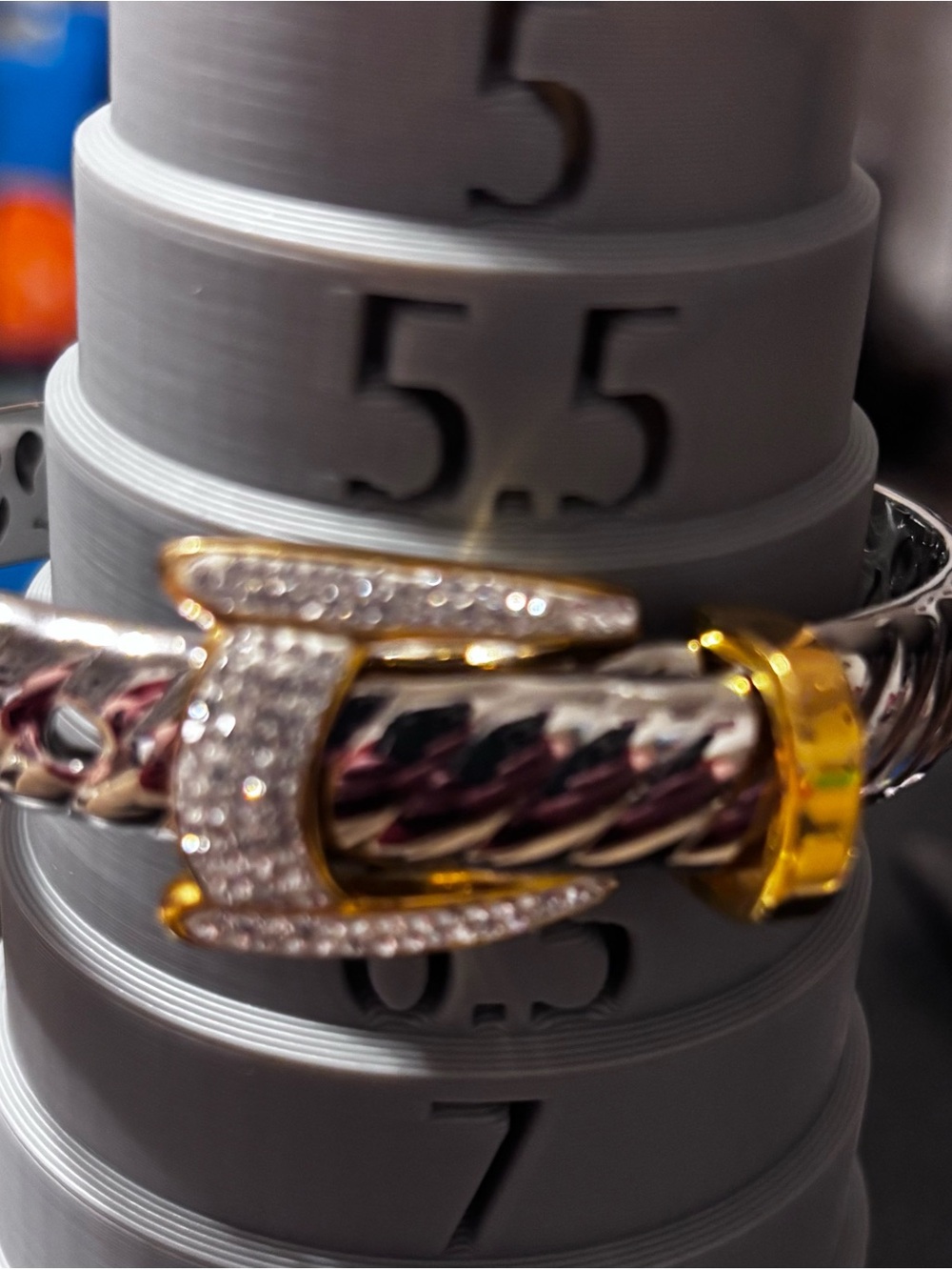 Nadri Two-Tone Pave Buckle Bracelet - Silver & Gold - Picture 3 of 13
